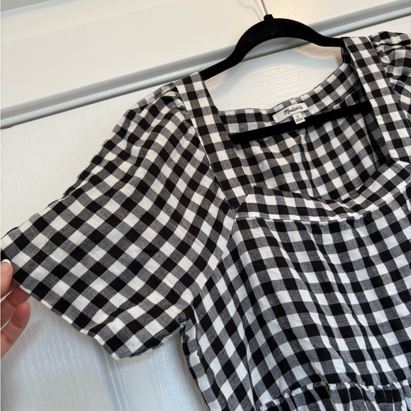 Madewell Black and White Checkered Mini Dress - Picture 2 of 4